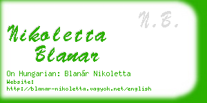 nikoletta blanar business card